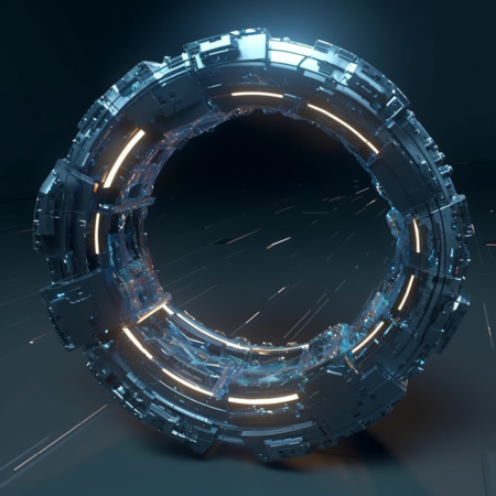 大科幻环结构， 史诗电影色彩过滤器和 vfx ， 光线追踪， 粒子 FX