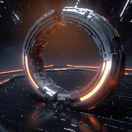 大科幻环结构， 史诗电影色彩过滤器和 vfx ， 光线追踪， 粒子 FX