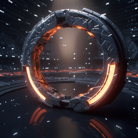 大科幻环结构， 史诗电影色彩过滤器和 vfx ， 光线追踪， 粒子 FX