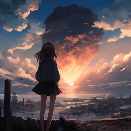 看着世界末日的动漫少女