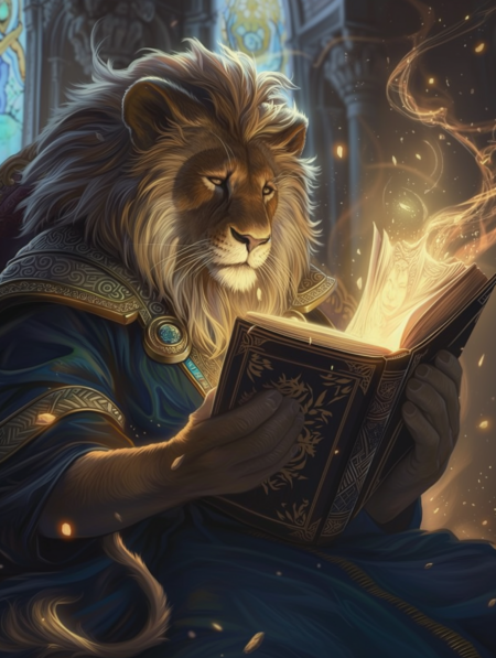 狮子巫师，在一个神奇的地方读一本魔法书