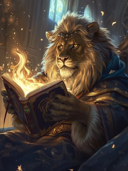 狮子巫师，在一个神奇的地方读一本魔法书